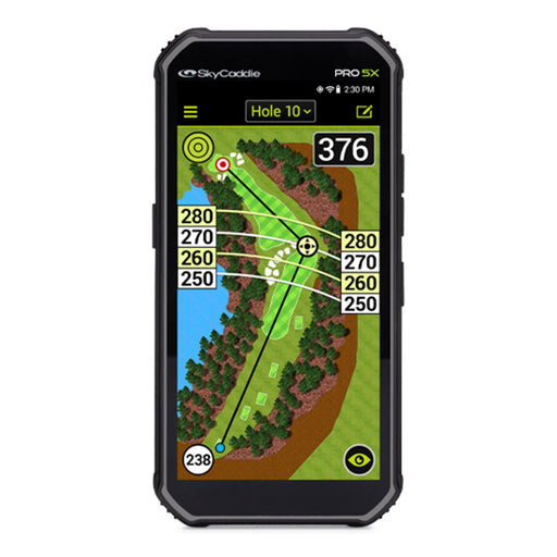 SkyCaddie PRO 5X golf GPS featuring TruePoint Positioning Technology for precision ground mapping.