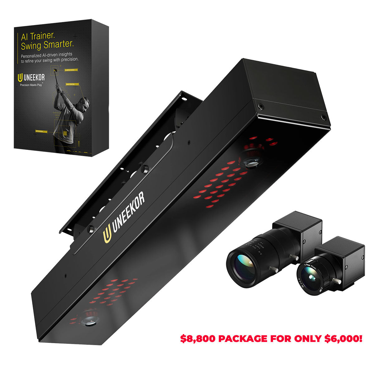 Uneekor EYE XR Golf Launch Monitor & Simulator with Swing Optix Cameras