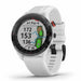 Garmin Approach S62 Premium GPS Golf Watch - Black Ceramic Bezel with White Silicone Band - Right Angle