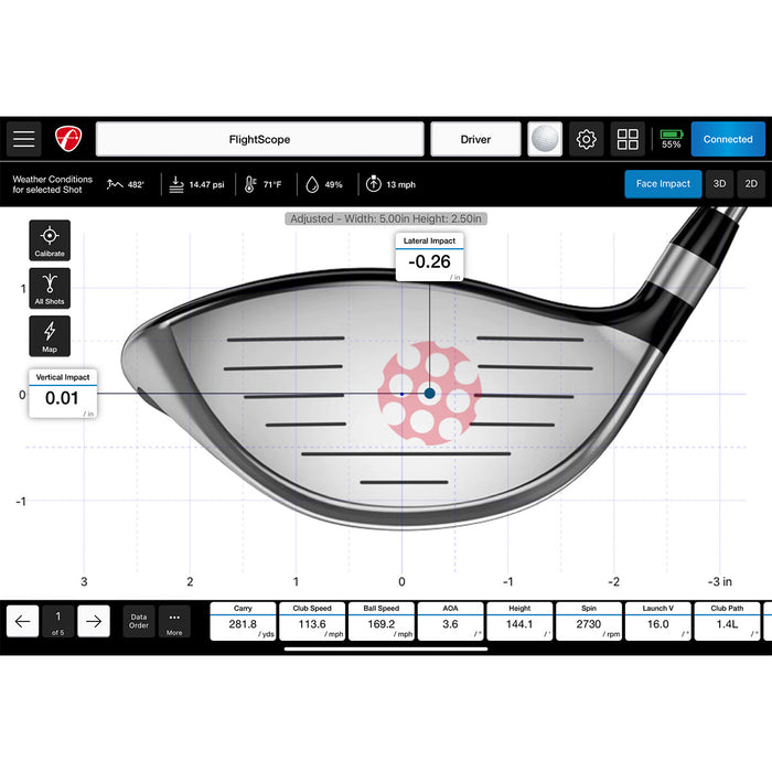 FlightScope Face Impact Location Upgrade (Software Only)