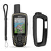 Garmin GPSMAP 65 Handheld Hiking GPS with PlayBetter GPS Tether Lanyard and Black Silicone Case