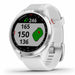 Garmin Approach S42 Golf GPS Watch - Polished Silver with White Band - Right Angle