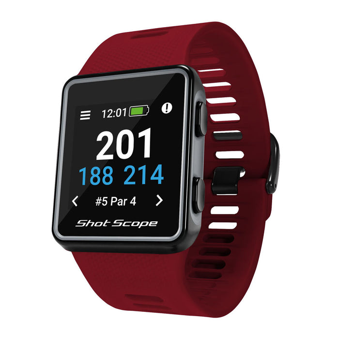 Shot Scope G3 Golf GPS Watch - Red - Left Angle
