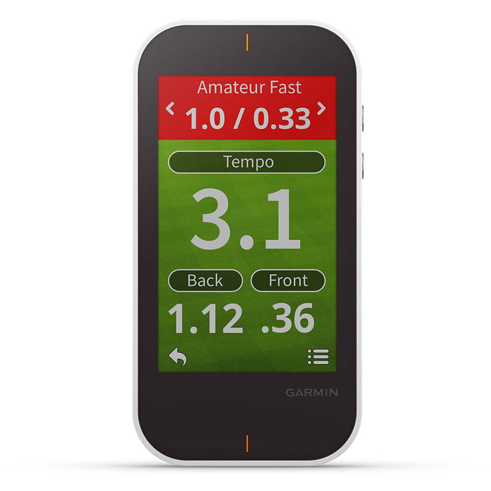Garmin Approach G80 Handheld Golf GPS - Tempo, Back and Front Distances - Front Angle