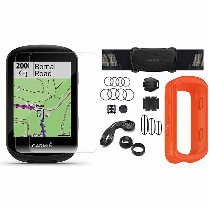 Garmin Edge 530 GPS Cycling Computer - Sensor Bundle with PlayBetter Portable Charger and Orange Silicone Case