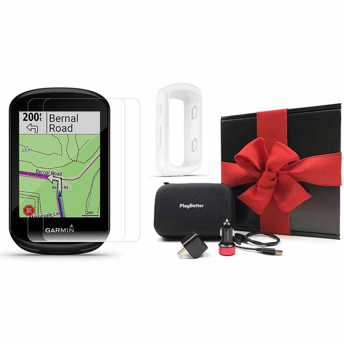 Garmin Edge 530 GPS Cycling Computer - PlayBetter Gift Box Bundle with White Silicone Case