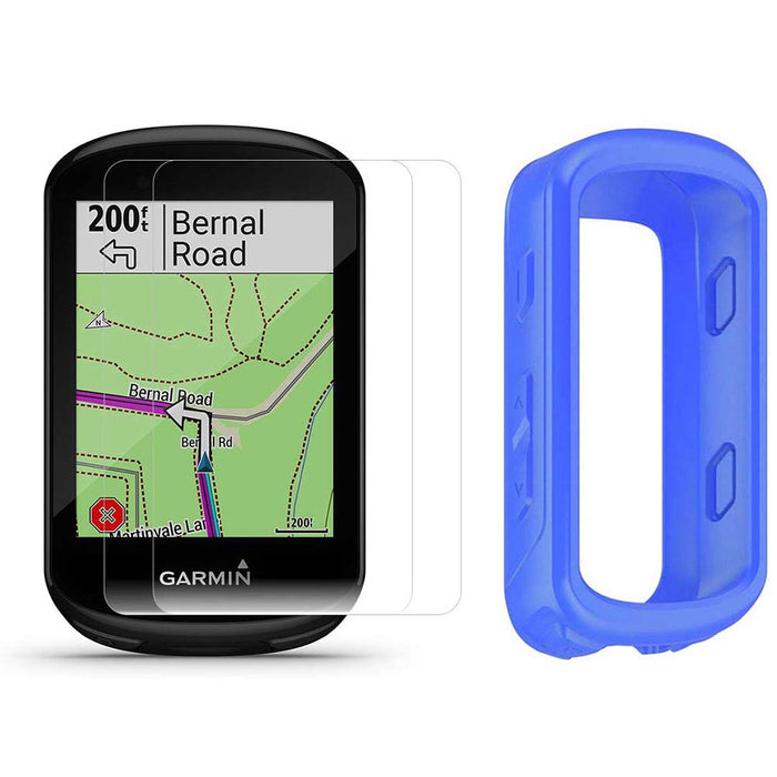 Garmin Edge 830 Touchscreen Bike Computer with PlayBetter Portable Charger and Blue Silicone Case