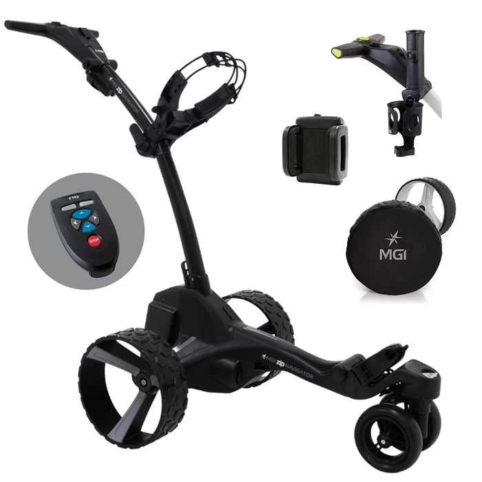MGI Zip Navigator Electric Golf Caddy (36-Hole Battery) with Free MGI Accessories Kit
