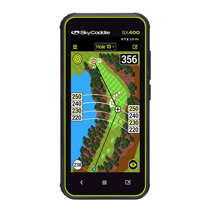 SkyCaddie SX400 Handheld Golf GPS - Black - Accurate Graphics of the Golf Hole‎ - Front Angle