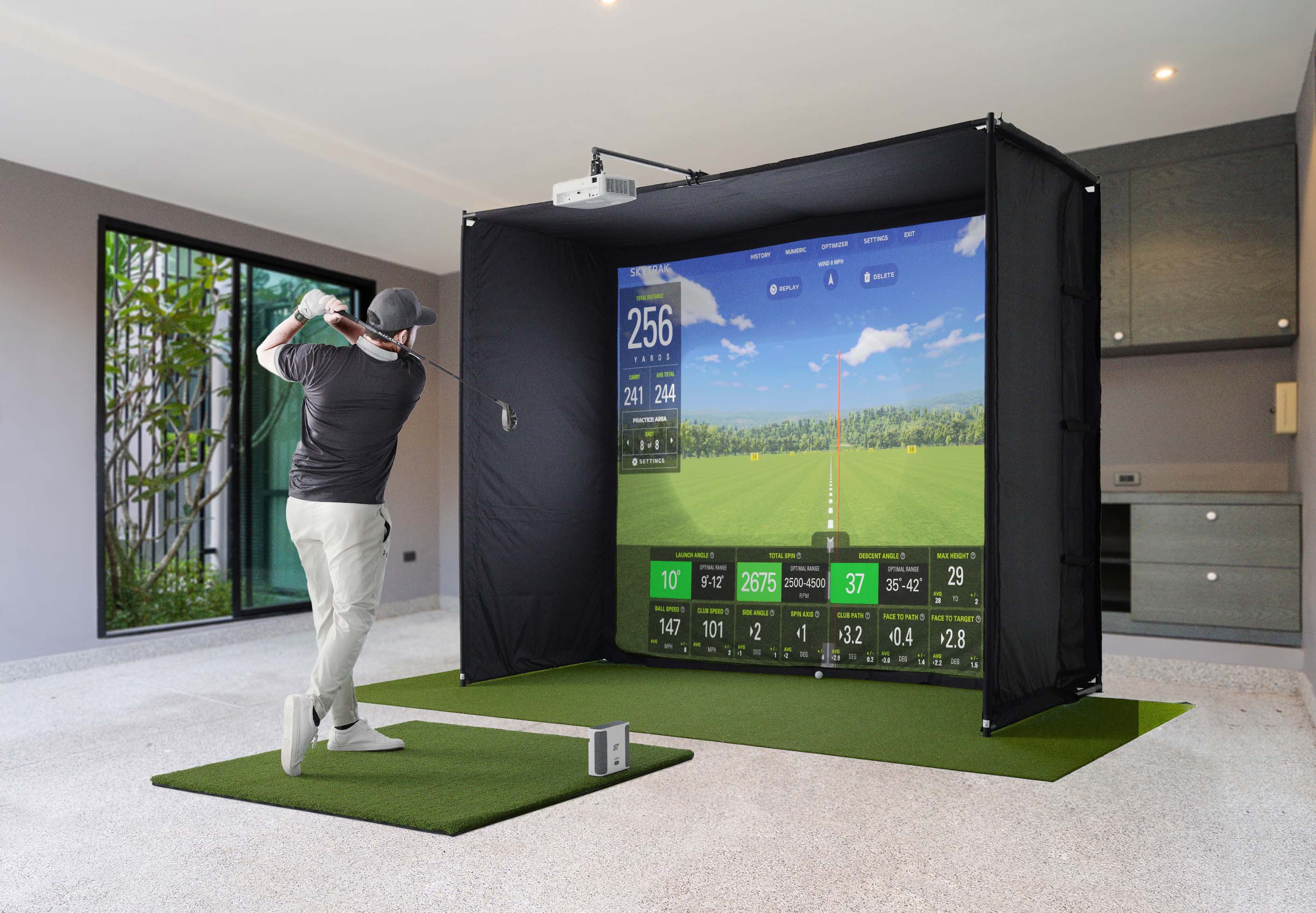 Why ceiling height matters for a golf simulator
