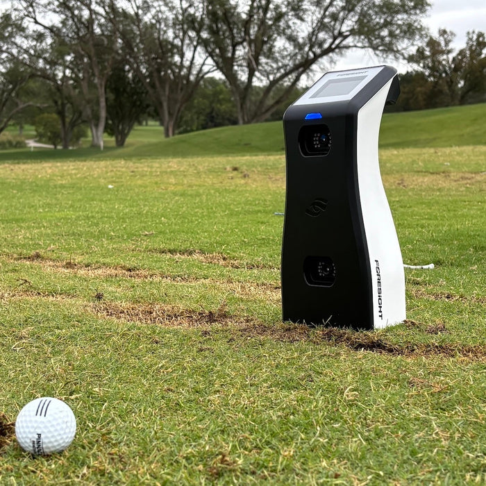 The Foresight GC2 ball-only golf launch monitor at the golf range during Marc's review