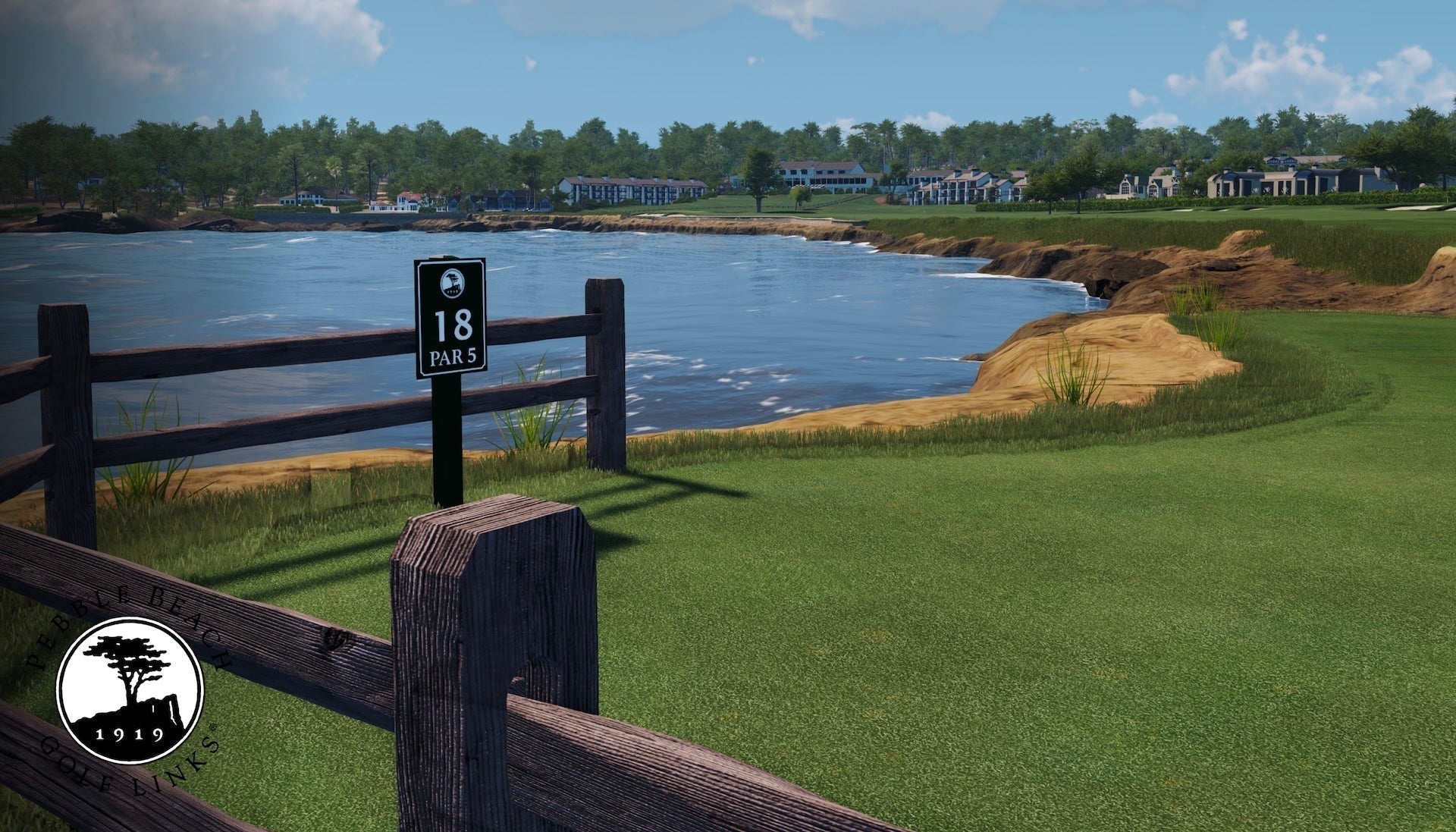 Hole 18 at Pebble Beach golf course on the new Foresight Premier sim software