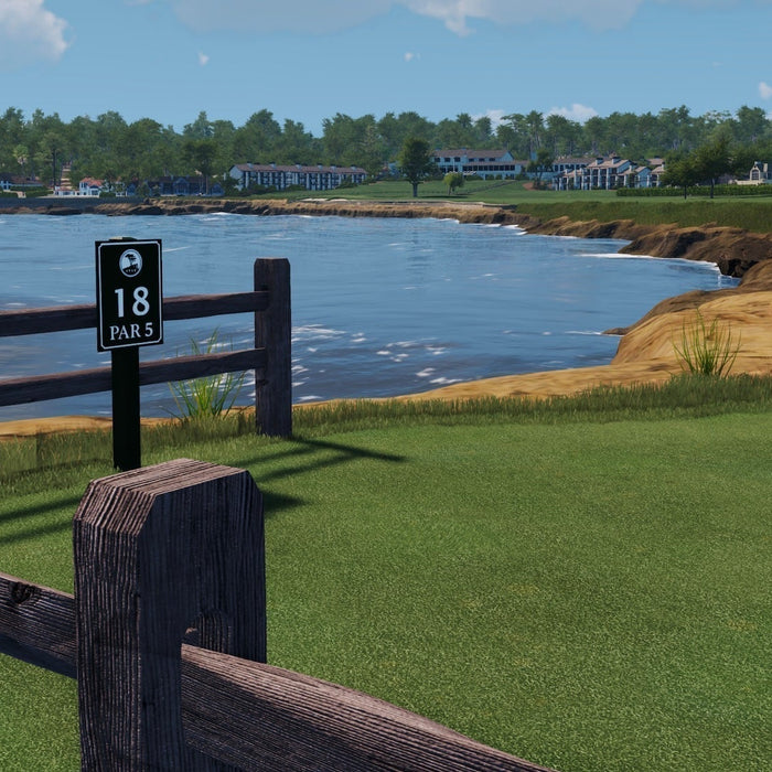 Hole 18 at Pebble Beach golf course on the new Foresight Premier sim software