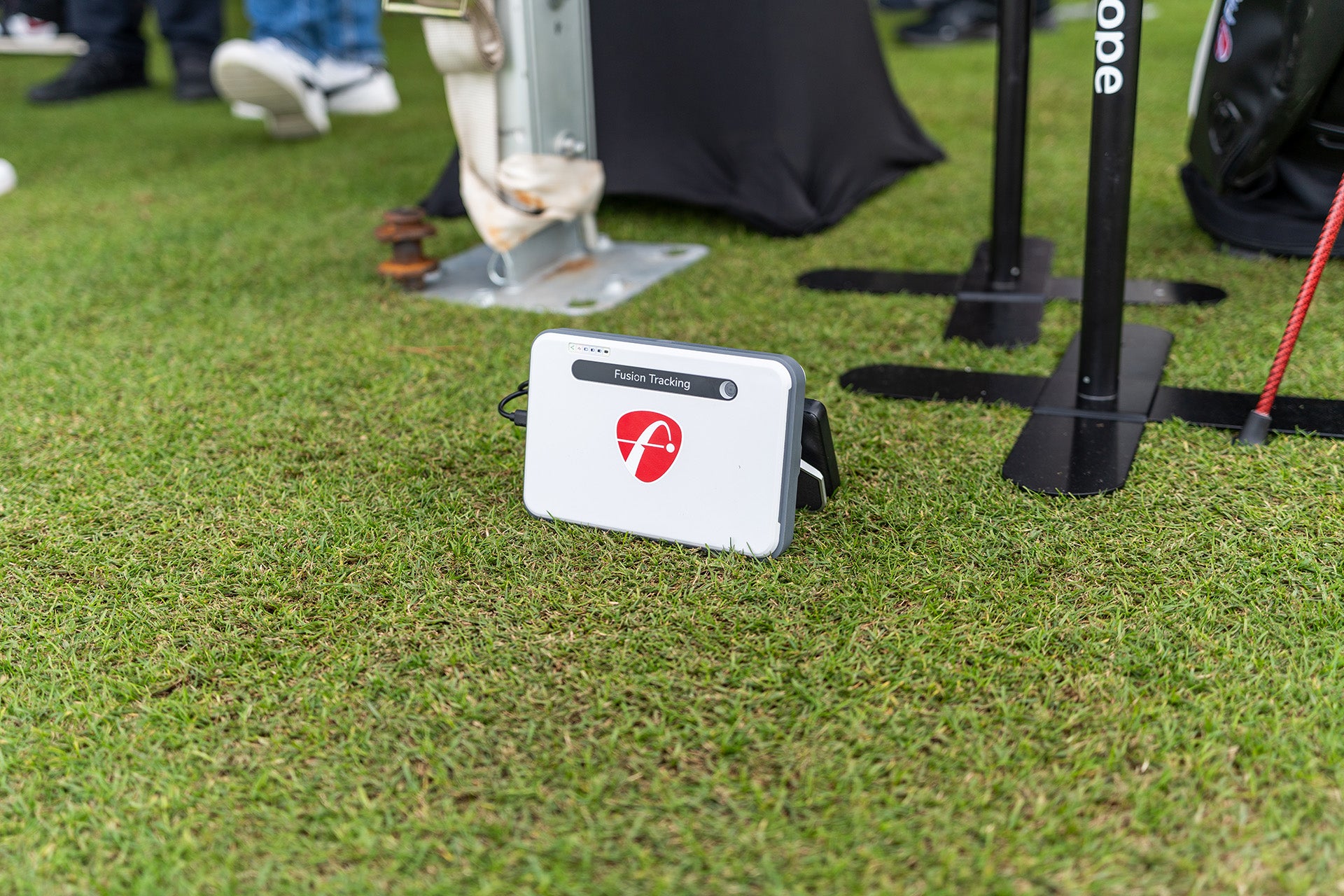 Front view of the FlightScope Mevo+ Limited Edition on the range at Demo Day at the 2024 PGA Show