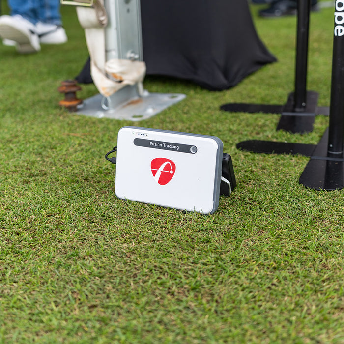 Front view of the FlightScope Mevo+ Limited Edition on the range at Demo Day at the 2024 PGA Show