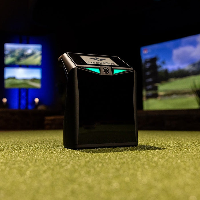 The TruGolf LaunchBox in a golf simulator