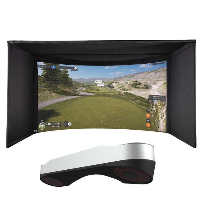 ProTee VX with PlayBetter SimStudio™ OVERHEAD Premium Home Golf Studio Package with Carl's Place Curved Enclosure