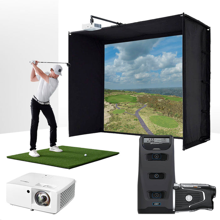 Foresight GC3 with PlayBetter SimStudio™ ESSENTIALS Package | Golf Simulator Studio with Impact Screen, Enclosure, Hitting Mat & Projector