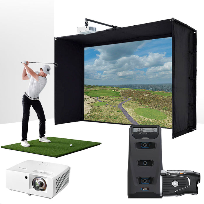 Foresight GC3 with PlayBetter SimStudio™ ESSENTIALS Package | Golf Simulator Studio with Impact Screen, Enclosure, Hitting Mat & Projector
