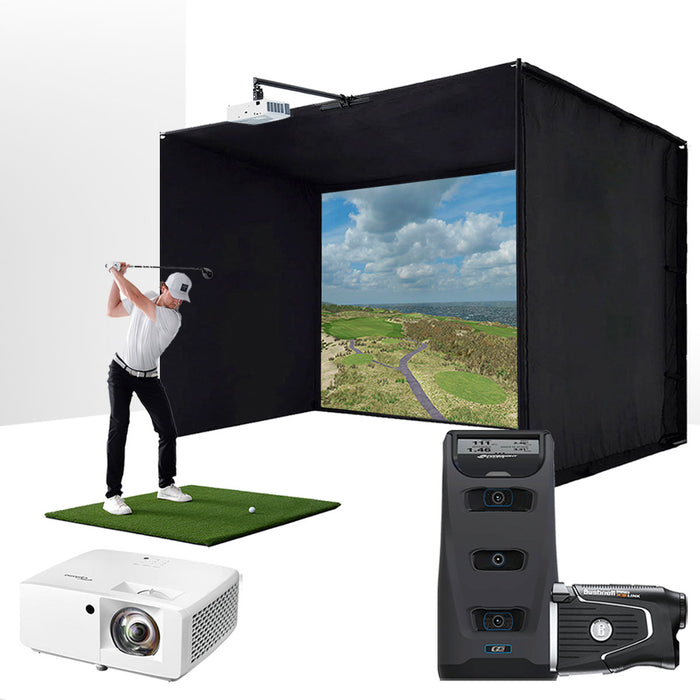Foresight GC3 with PlayBetter SimStudio™ ESSENTIALS Package | Golf Simulator Studio with Impact Screen, Enclosure, Hitting Mat & Projector