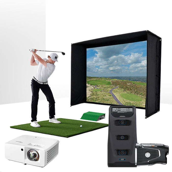 Foresight GC3 with PlayBetter SimStudio™ ESSENTIALS Package | Golf Simulator Studio with Impact Screen, Enclosure, Hitting Mat & Projector
