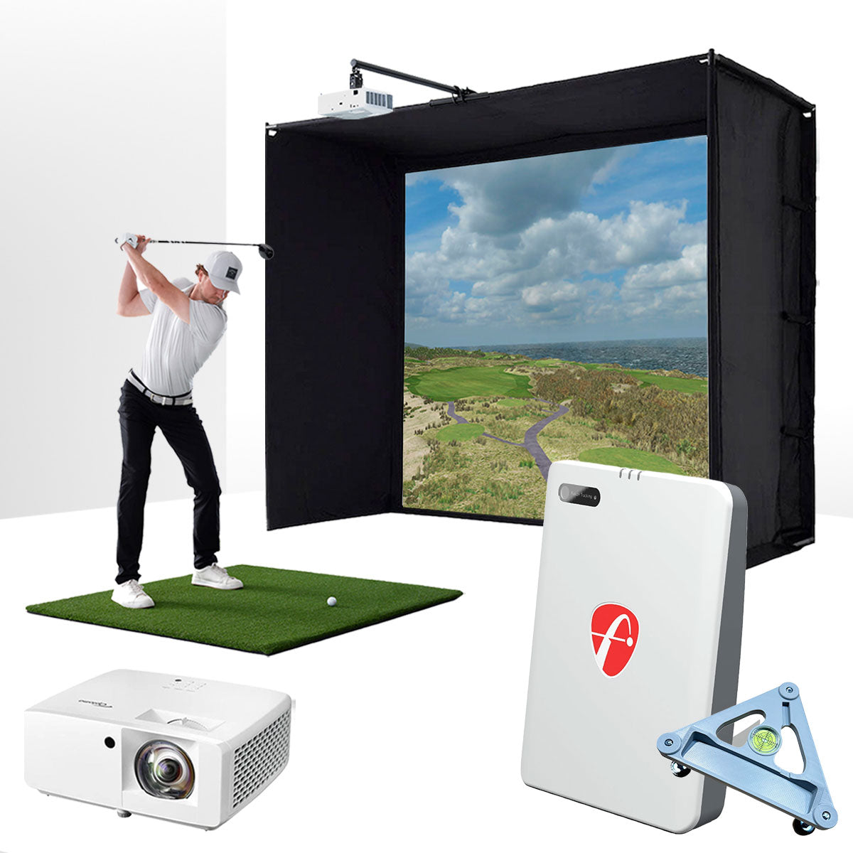 Flightscope Mevo Gen 2 SimBox Home Golf Simulator Full Package main image 1