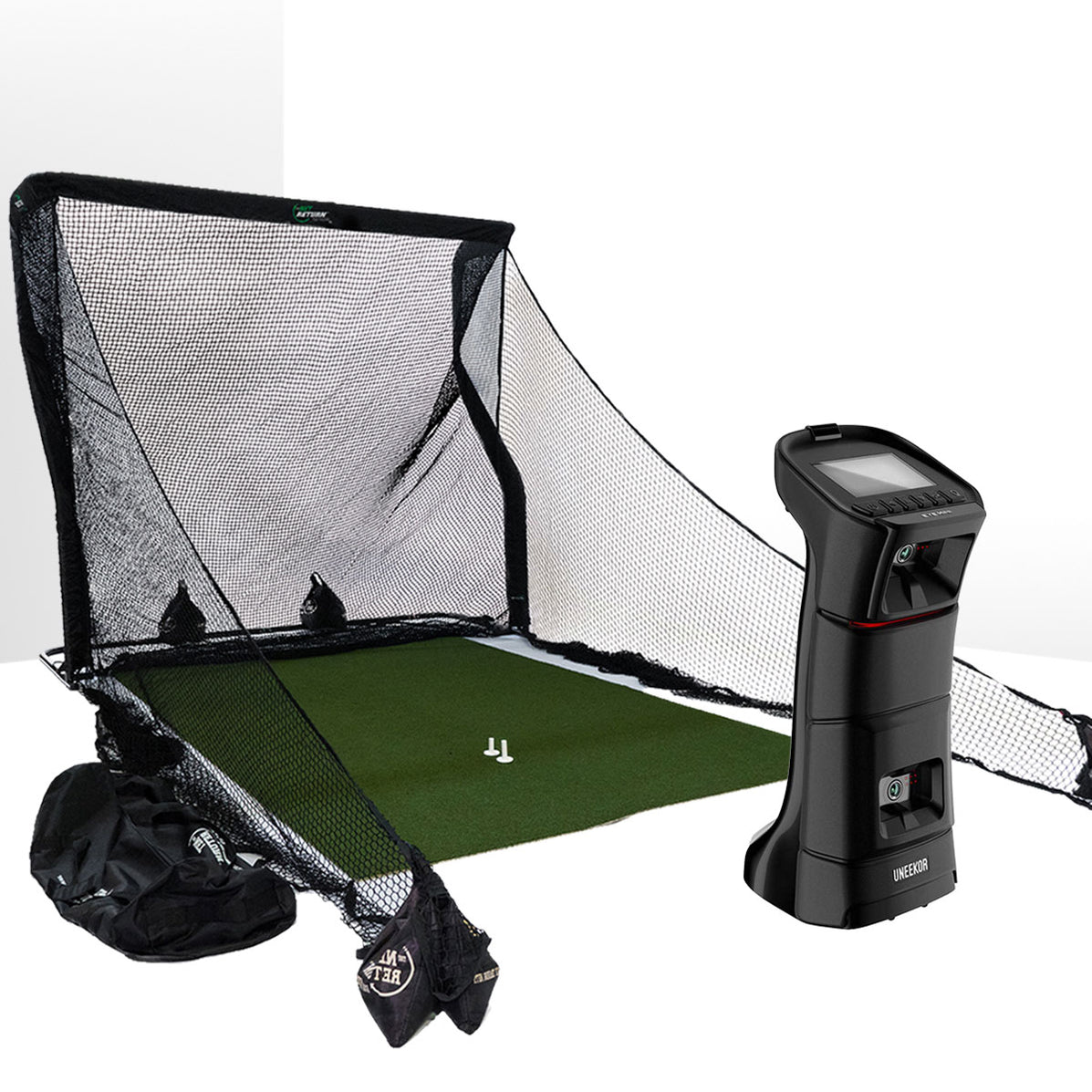 Uneekor EYE MINI Launch Monitor Hitting Net Golf Studio Package ...