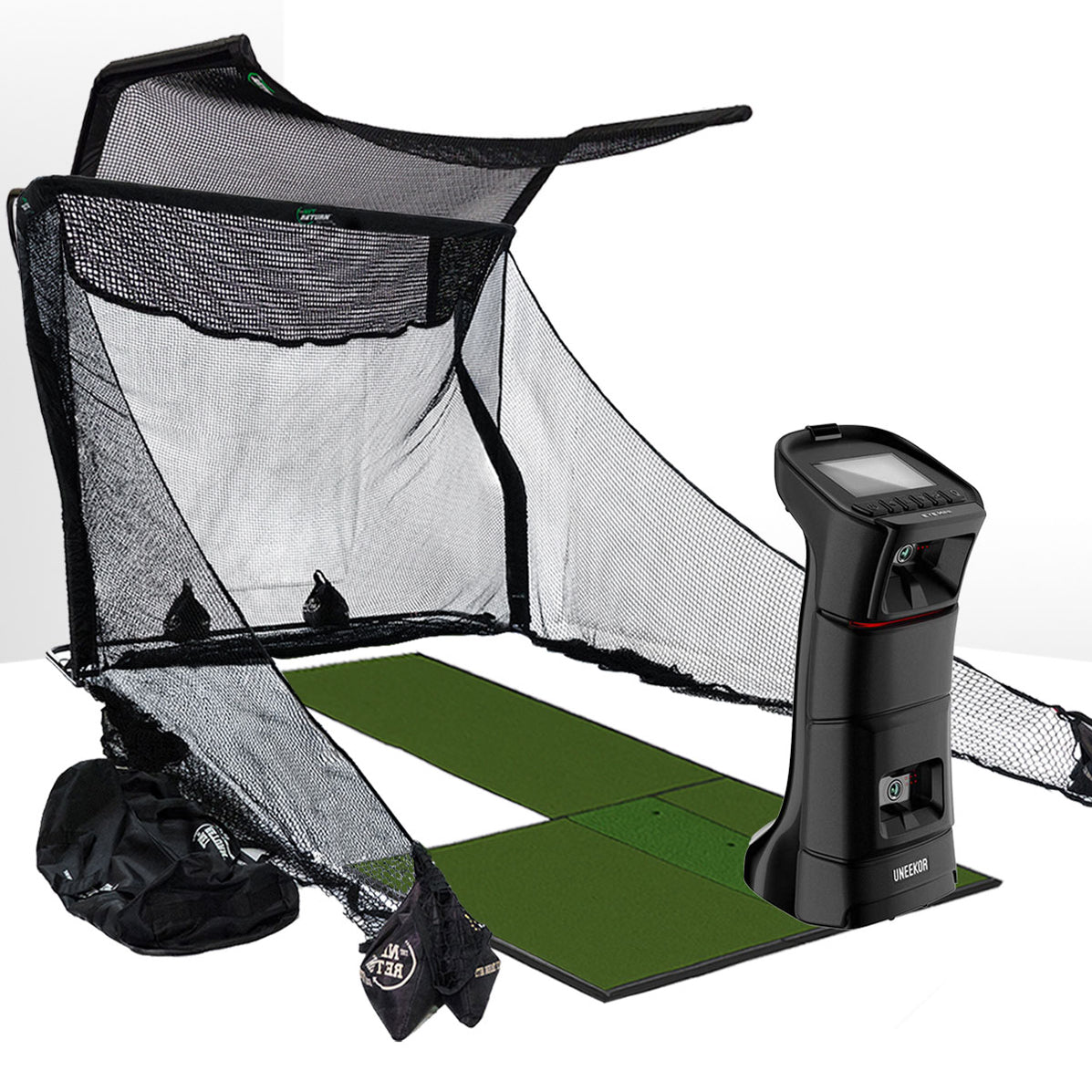 Uneekor EYE MINI Launch Monitor Hitting Net Golf Studio Package ...