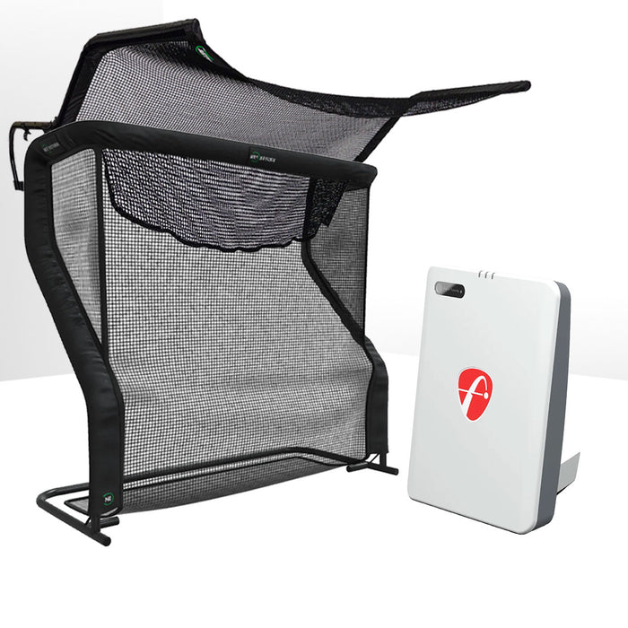 FlightScope Mevo Gen2 Golf Launch Monitor Home Net Studio with The Net Return Premium Hitting Net Package