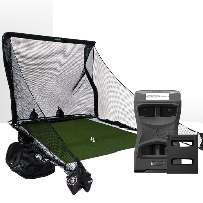 Foresight GCQuad Golf Launch Monitor & Simulator Home Net Studio with The Net Return Premium Hitting Net Package