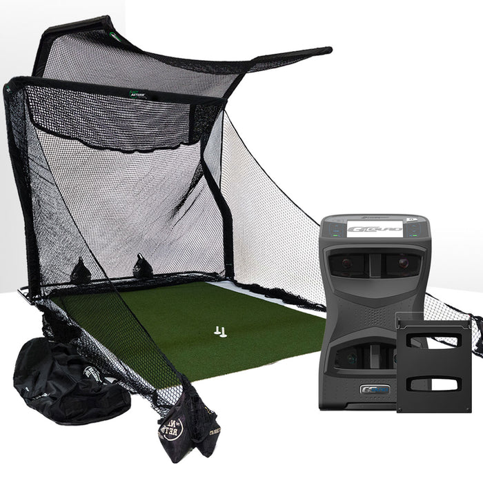 Foresight GCQuad Golf Launch Monitor & Simulator Home Net Studio with The Net Return Premium Hitting Net Package