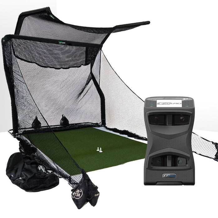 Foresight GCQuad Golf Launch Monitor & Simulator Home Net Studio with The Net Return Premium Hitting Net Package