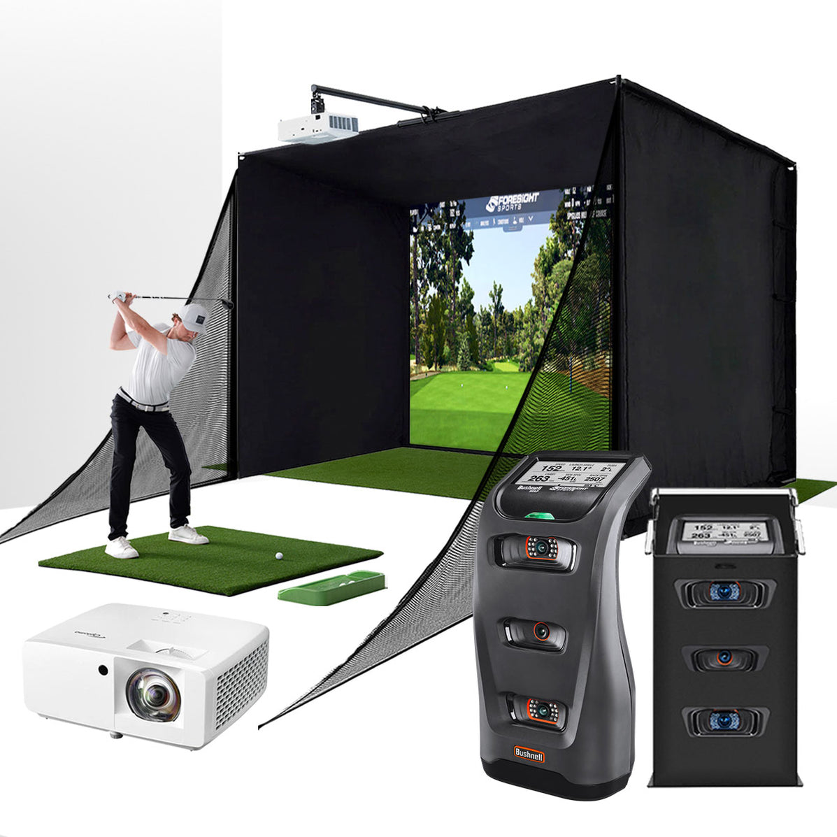 Bushnell Launch Pro Golf Simulator with PlayBetter SimStudio™ Package