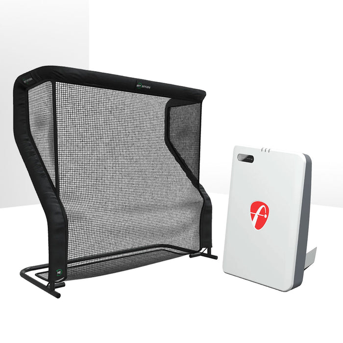 FlightScope Mevo Gen2 Golf Launch Monitor Home Net Studio with The Net Return Premium Hitting Net Package