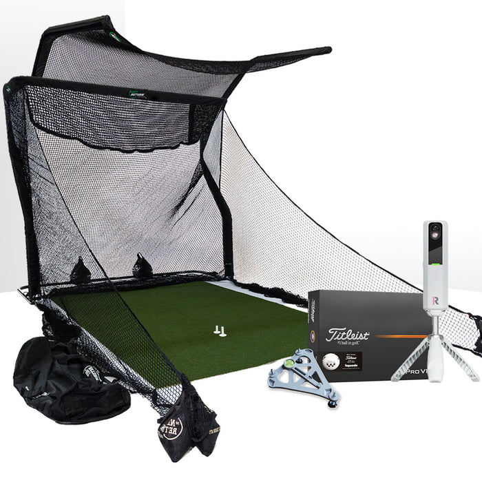 Rapsodo MLM2PRO Golf Launch Monitor & Simulator Home Net Studio with The Net Return Premium Hitting Net Package