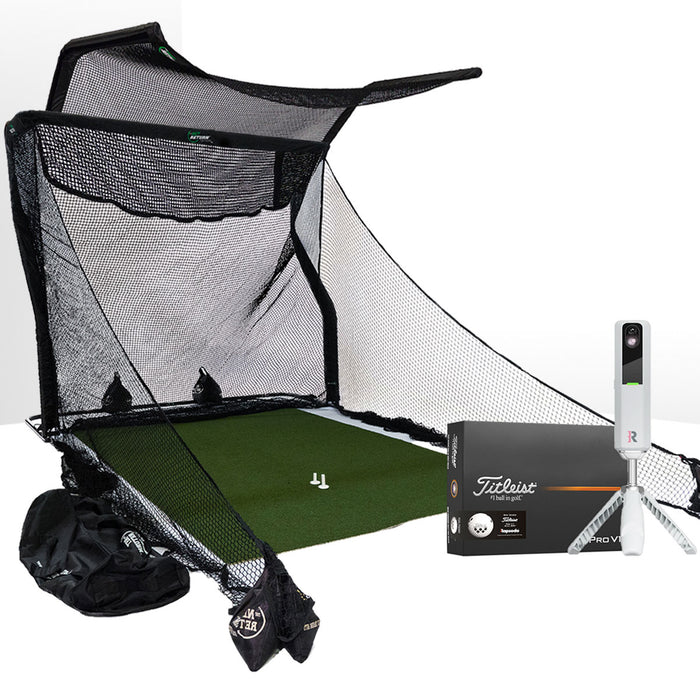 Rapsodo MLM2PRO Golf Launch Monitor & Simulator Home Net Studio with The Net Return Premium Hitting Net Package