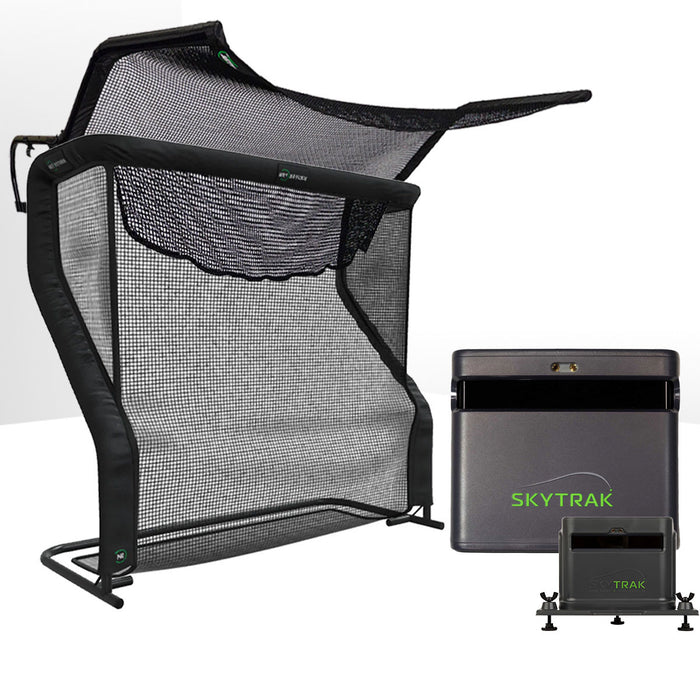 SkyTrak ST MAX Golf Launch Monitor Home Net Studio with The Net Return Premium Hitting Net Package