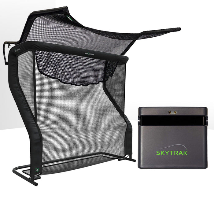SkyTrak ST MAX Golf Launch Monitor Home Net Studio with The Net Return Premium Hitting Net Package