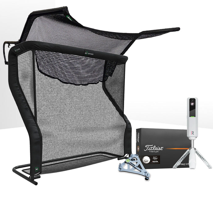 Rapsodo MLM2PRO Golf Launch Monitor & Simulator Home Net Studio with The Net Return Premium Hitting Net Package