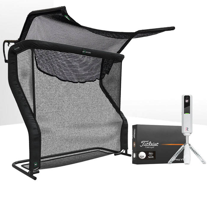 Rapsodo MLM2PRO Golf Launch Monitor & Simulator Home Net Studio with The Net Return Premium Hitting Net Package