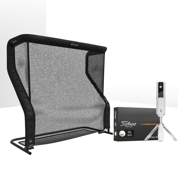 Rapsodo MLM2PRO Golf Launch Monitor & Simulator Home Net Studio with The Net Return Premium Hitting Net Package