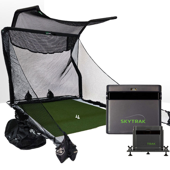 SkyTrak ST MAX Golf Launch Monitor Home Net Studio with The Net Return Premium Hitting Net Package