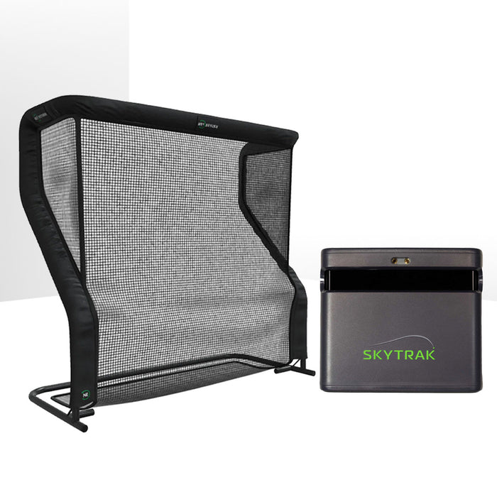 SkyTrak ST MAX Golf Launch Monitor Home Net Studio with The Net Return Premium Hitting Net Package