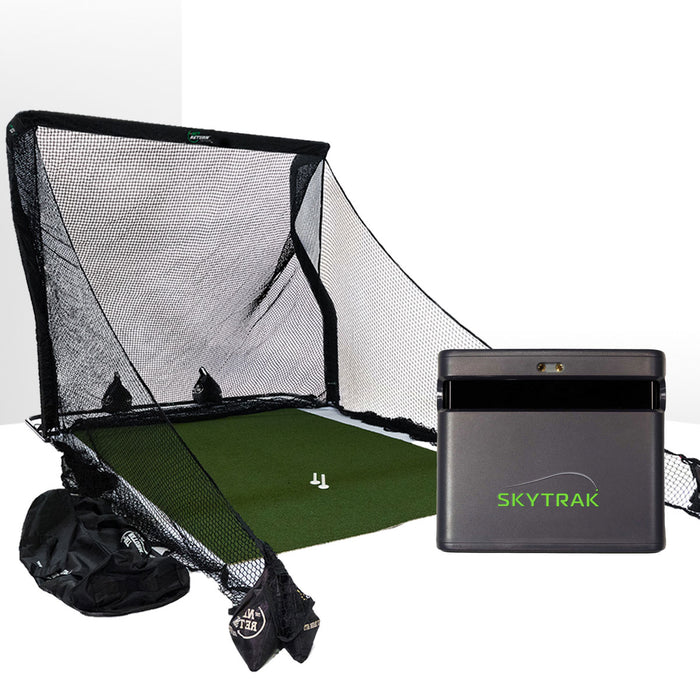 SkyTrak ST MAX Golf Launch Monitor Home Net Studio with The Net Return Premium Hitting Net Package