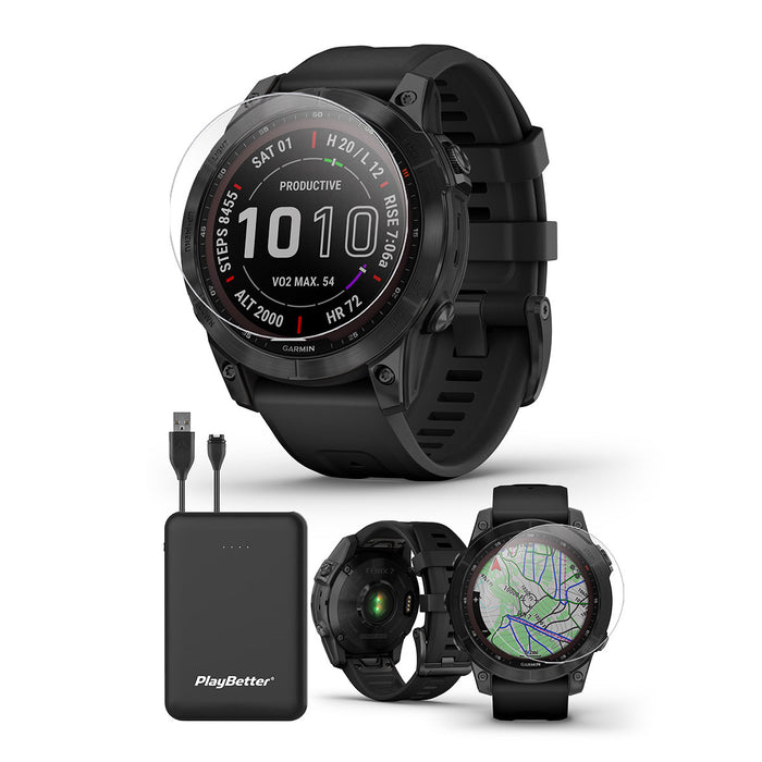 Garmin fenix 7X Sapphire Solar Multisport GPS Watch w/Whitestone Band