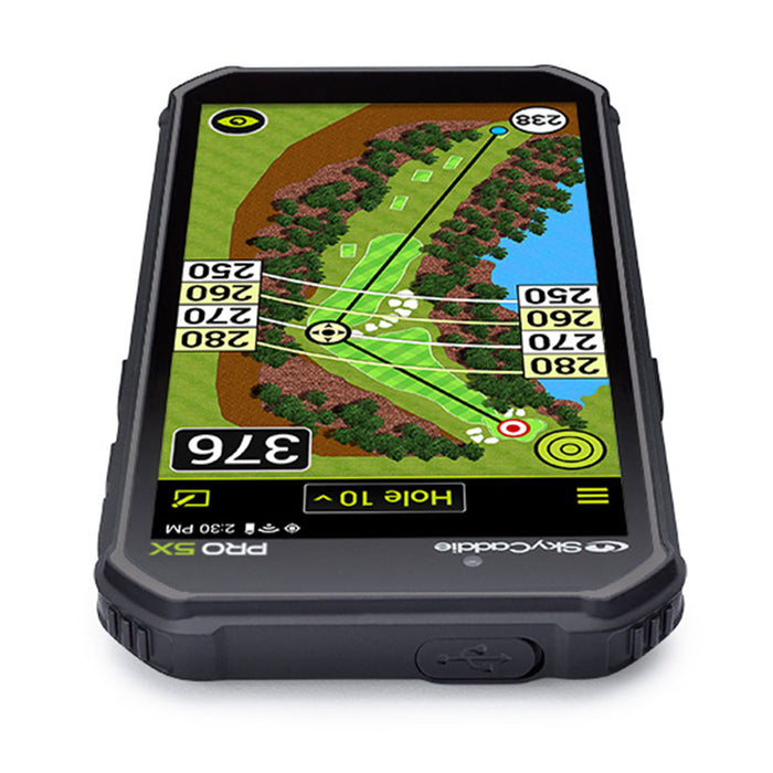 SkyCaddie PRO 5X handheld golf GPS top angle