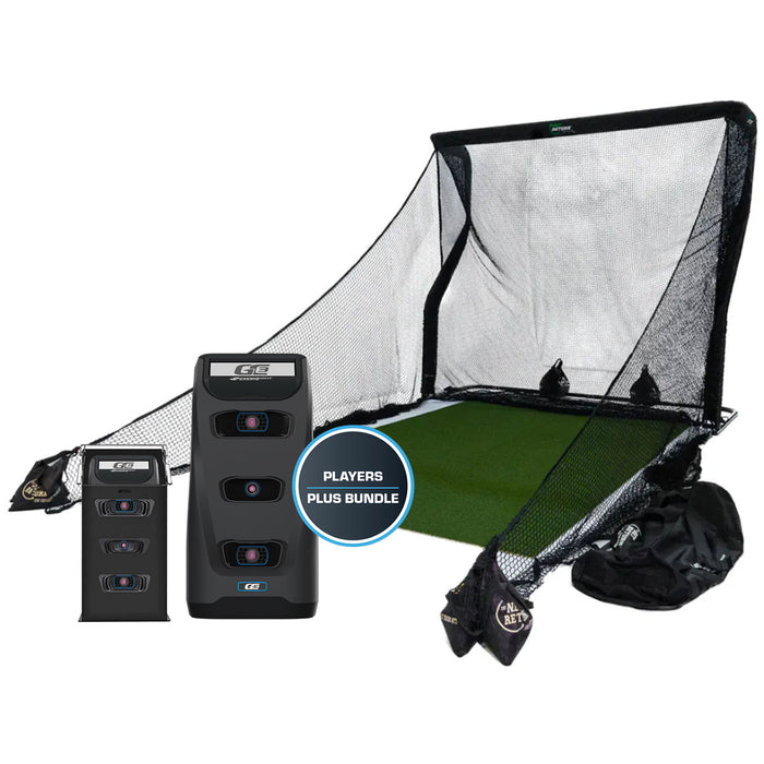 Foresight GC3 Golf Launch Monitor + Net Return V2 Official Golf Simulation Studio Package with Hitting Net, Mat & Side Barriers