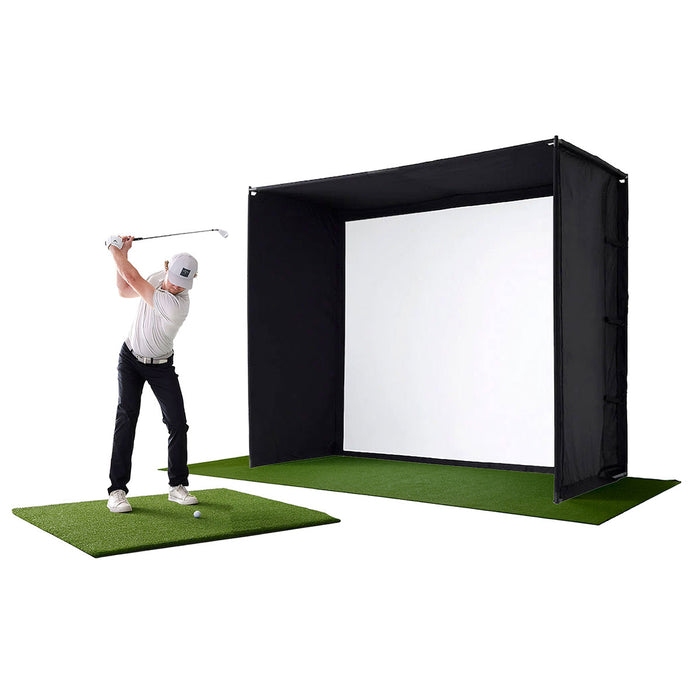 PlayBetter SimStudio™ BYO Home Studio | Enclosure & Impact Screen Only (with Projector & Hitting Mats Option)