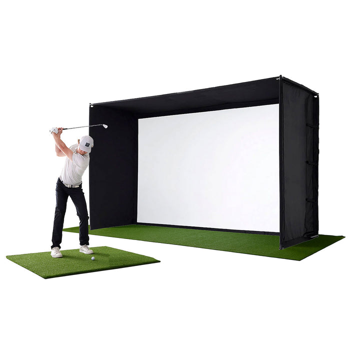 PlayBetter SimStudio™ BYO Home Studio | Enclosure & Impact Screen Only (with Projector & Hitting Mats Option)