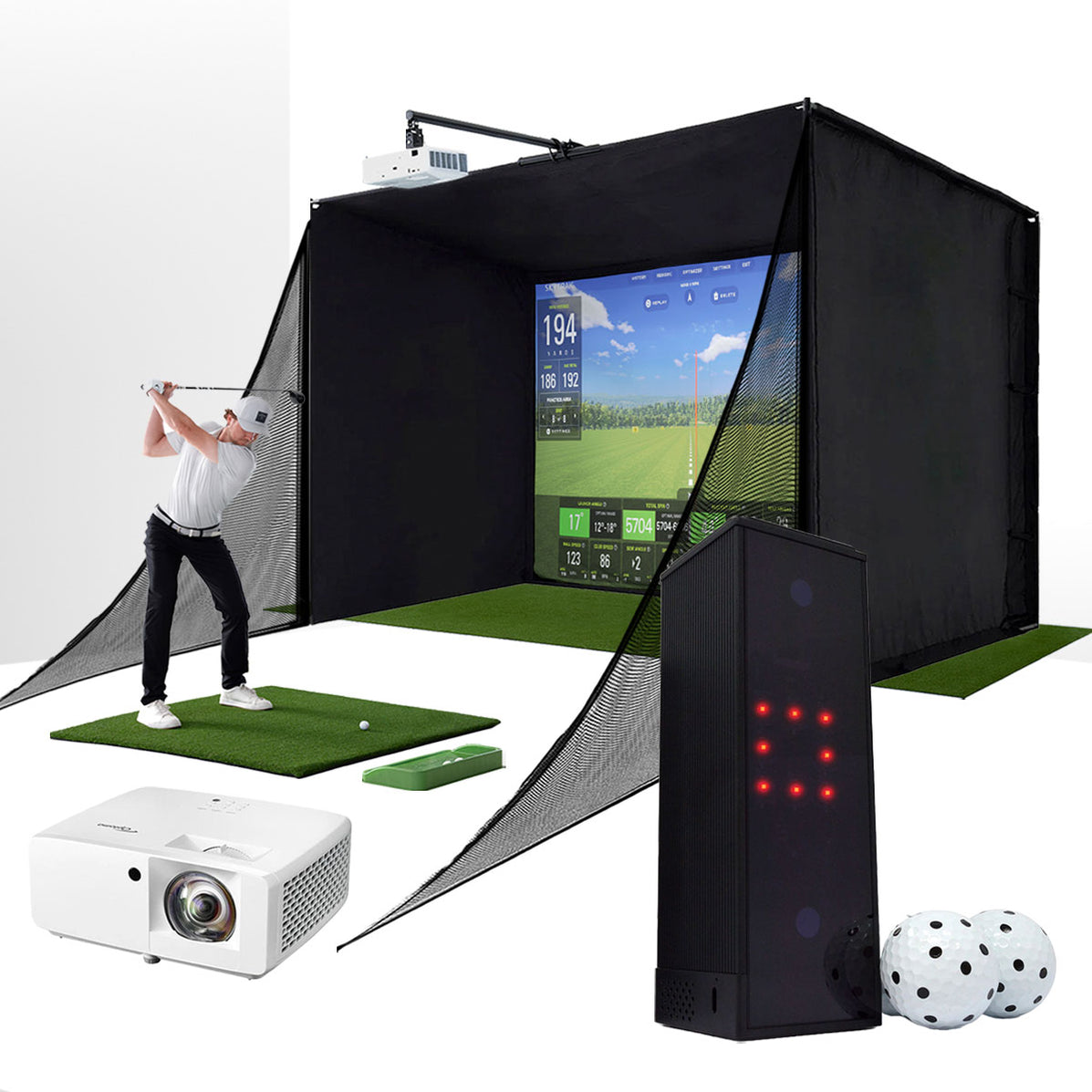 Square Golf Square Golf Indoor Launch Monitor Home Golf Studio Complete Package ...